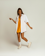 CAMISA LINHO OVERSIZED MANGA CURTA BRANCA