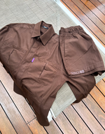 CAMISA CARGO MANGA LONGA TRICOLINE MARROM