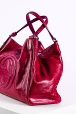 Bolsa Gucci Soho Shopper verniz rosa