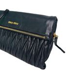 Bolsa Miu Miu Lambskin Crossbody Preta Matelasse