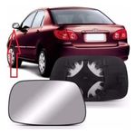 LENTE COM BASE SUBCONJUNTO RETROVISOR METAGAL ESQ COROLLA 2002 2003 2004 2005 2006 2007