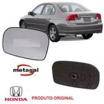 LENTE SUB RETRO LENTE RETROVISO C/BASE METAGAL ESQ CIVIC 2002/. . .