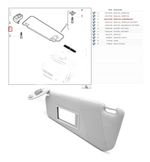QUEBRA SOL PARASOL COM ESPELHO ORIGINAL FIAT 100174782 ESQUERDO PUNTO GRAND SIENA NOVO PALIO G5 MOBI 