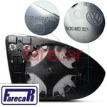 LENTE SUB RETRO LENTE RETROVISO COM BASE TERMICO ORIGINAL ESQ GOLF 2014/. . .