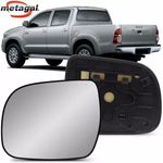 LENTE SUB RETRO LENTE RETROVISO COM BASE METAGAL ESQ HILUX 2012/2015