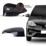 CAPA RETROVISOR PRETA LISA C/ FURO PISCA DIR ETIOS 2014 2015 2016 2017 2018 2019 2020 2021