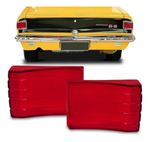 Par Lente Lanterna Traseira Opala 1968 A 1974 Vermelha Rubi - Vermelho
