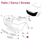 Kit 5 Presilha Moldura Parachoque Palio Siena Stilo 46763263 - kit 5 peças