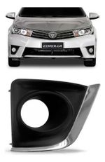 MOLDURA FAROL AUX GRADE P/CHOQUE PARACHOQUE TOYOTA COROLLA 14/17 GRADE P/CHOQ DIANT C/F MOLD CROM LD