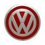 CALOTA MIOLO DA RODA COM EMBLEMA VERMELHO VW UP 
