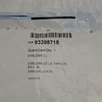 EMBLEMA MODELO OPEL TAMPA DA MALA ORIGINAL GM 93398718 CORSA  NOVO G2 SEDAN 2002 A 2012 