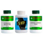 Gymnema Silvestre 400mg 60 Cápsulas + 5HTP 100mg 60 Cápsulas + Garcinia Cambogia 500mg 60 Cápsulas