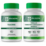 Teacrine 200mg 30cp , 1 Tribullus+ASwhagandha+ Rhodiola 240cp - Kit com 2 - Vida Natural