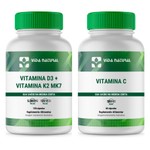 Vitamina D3 10.000ui + Vitamina K2 (MK-7) 120mcg 120 Cápsulas + Vitamina C 500mg 60 Cápsulas