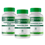 Kit 1 un Vasodilatador Pump 60cps + 1 un Tadavida 5mg 90cps + 1 un Clomifeno 25mg - 60 Cápsulas