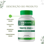 Testo Pro + (Long jack 400mg + Tadalafila 5mg + Epimedium 200mg + Turkesterone 200mg)