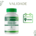 Tadalaf 15mg + Arginina 500mg + Ioimbina 15mg - 30 Cápsulas