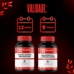 Vasodilatador Premium Pump - 60 Cps + TADAPOWER 20,2 + Arginina 510mg - 30 Cápsulas