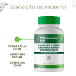 Tadalafila 10mg + Arginina 500mg + Ioimbina 15mg - 30 Cápsulas