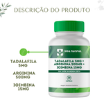 Tadalafila 5mg + Arginina 500mg + Ioimbina 15mg - 30 Cápsulas 