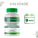 Vitamina D3 10000ui + K2 MK7 120mcg + Vitamina A 2000ui - Saúde Imunológica