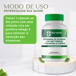 Vitamina D3 10000ui + K2 MK7 120mcg + Vitamina A 2000ui - Saúde Imunológica