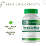 Tadalaf 20mg + Arginina 750mg - Vida Natural