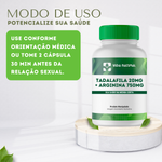 Tadalaf 20mg + Arginina 750mg - Vida Natural