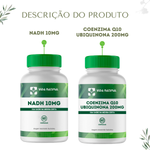 NADH 10mg - 60 Cápsulas Com Coenzima Q10 Ubiquinona 200mg - 60 Cápsulas 