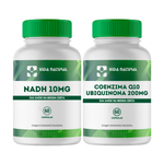 NADH 10mg - 60 Cápsulas Com Coenzima Q10 Ubiquinona 200mg - 60 Cápsulas 