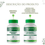 kit Ormona®  500mg - 60 Cápsulas com Ácido Hialurônico com Biotina + Vitaminas C, D e E - 60 Cápsulas 