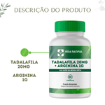 Tadalaf 20mg + Arginina 1g  - 60 cápsulas