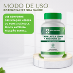 Tadalaf 10mg + Arginina 1g - 60 cápsulas