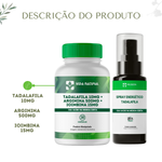 Kit Tadalafila 10mg + Arginina 500mg + Ioimbina 15mg - 30 Cápsulas com Spray Energético Tadala 20ml - Vida Natural