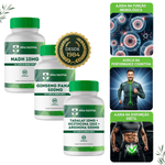 Kit Ginseng Panax 500mg - 60 Cápsulas com Tadalaf 10mg + Ocitocina 10ui + Arginina 500mg - 60 Cápsulas com NADH 10mg - 60 Cápsulas 
