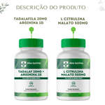1 un Tadalaf 20mg + Arginina 1g - 180 cápsulas  + BRINDE 1 un L-Citrulina Di Malato 500mg - 120 Cápsulas  