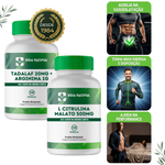 1 un Tadalaf 20mg + Arginina 1g - 180 cápsulas  + BRINDE 1 un L-Citrulina Di Malato 500mg - 120 Cápsulas  
