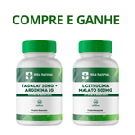 1 un Tadalaf 20mg + Arginina 1g - 180 cápsulas  + BRINDE 1 un L-Citrulina Di Malato 500mg - 120 Cápsulas  