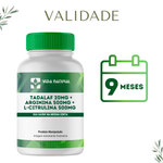 Tadalaf 20mg + Arginina 500mg + L-Citrulina Malato 500mg 