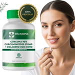 Cúrcuma 95% curcuminoides 130mg + Colágeno UCII 40mg - 30 cápsulas