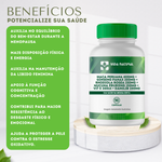  FÓRMULA SAÚDE E VITALIDADE NA MENOPAUSA - Maca Peruana 400mg + Panax Ginseng Coreano  200mg + Rhodiola Rosea 150mg + Mucuna Pruriens 150mg + Vit E 200UI + Damilib 100mg - 90 Cápsulas  