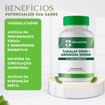 Tadalaf 20mg + Arginina 500mg - Vida Natural