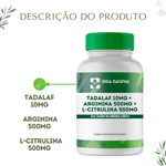Tadalaf 10mg + Arginina 500mg + L-Citrulina Malato 500mg - COMPRE 2 LEVE 3 