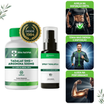 Kit 1 Tadalaf 5mg + Arginina 500mg - 60 Cápsulas com 1 Spray Tadala  20mg - 30ml