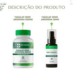 Kit 1 Tadalaf 10mg + Arginina 500mg - 60 Cápsulas com 1 Spray Tadala  20mg - 30ml
