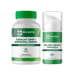 Kit 1 Tadalaf 10mg + Arginina 500mg - 60 Cápsulas com 1 Gel para Ereção Tadalaf 10mg - 50g