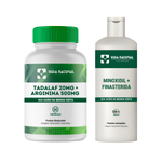 Kit 1 Tadalaf 20mg + Arginina 500mg - 60 Cápsulas com 1  Minoxidil 5% + Finasterida 1% 120 ml 