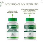 Kit 1 Tadalaf 20mg + Arginina 500mg - 60 Cápsulas com 1  Fórmula TPC  (Terapia Pós Ciclo) - 60 Cápsulas