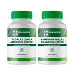 Kit 1 Tadalaf 10mg + Arginina 500mg - 60 Cápsulas com 1  Xanthoparmelia Scabrosa 100mg - 30 Cápsulas