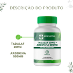Tadalaf 10mg + Arginina 500mg - 120 Cápsulas 